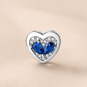 Dual Sapphire Heart Charm