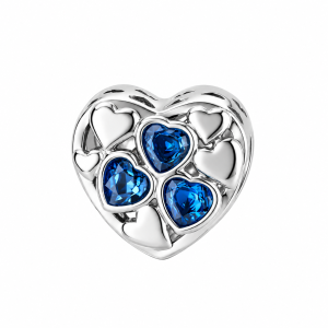Triple Blue Heart Charm