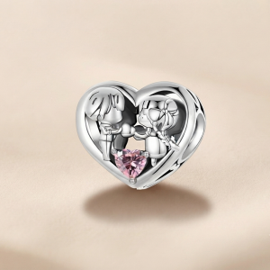 Couple in Love Heart Charm