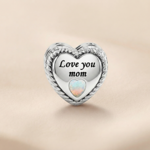 Love You Mom Heart Charm
