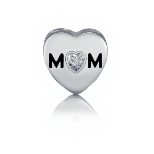 Bold MOM Heart Charm