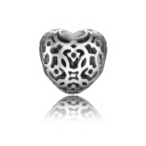 Openwork Lace Heart Charm