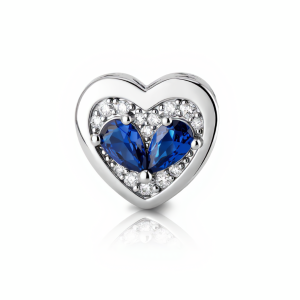 Dual Sapphire Heart Charm