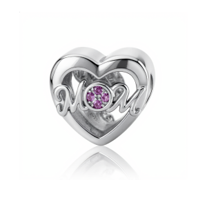Scripted Mom Heart Charm
