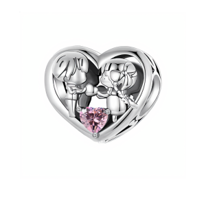 Couple in Love Heart Charm
