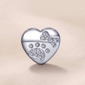 Pavé Pet Photo Heart Charm