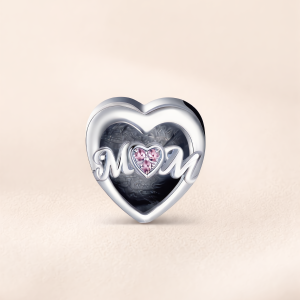 Scripted Mom Heart Charm