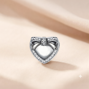 Sweet Ribbon Heart Charm